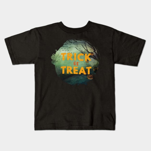 Trick or Treat #2 Kids T-Shirt by fratdd